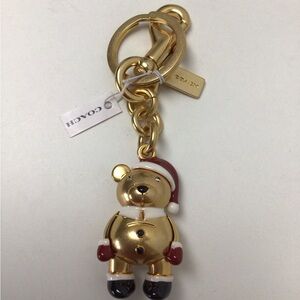 Coach Santa Bear Gold 3D Purse/Bag Charm